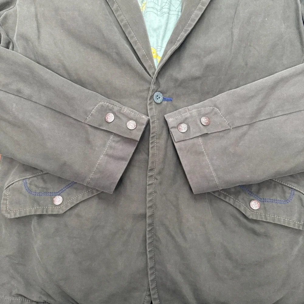 Diesel Truckistan Blazer Jacket Mens L Gray Brown Vintage Y2K Cotton Canvas